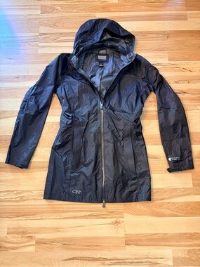 Outdoor Research Helium Rambler Rain Jacket Womens S Black Pertex Shield+